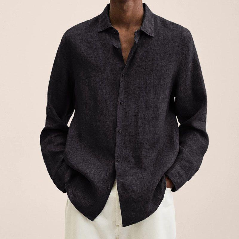 Chemise homme – Coupe décontractée – Fibres naturelles – Tissu respirant manches longues