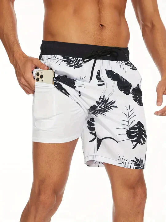 Maillot de bain homme – Tissu respirant séchage rapide – Coupe mi-cuisse – Doublure gainante