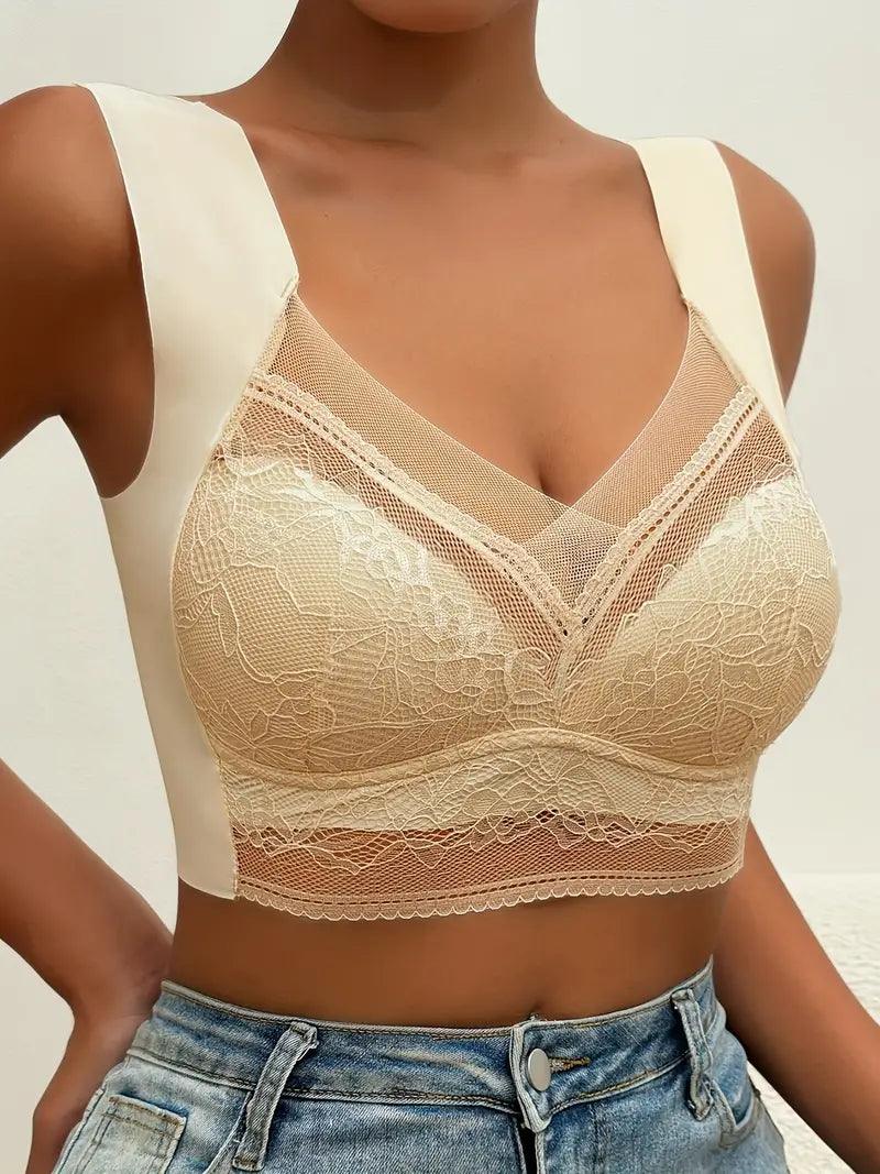 Soutien-gorge femme – Couvrant intégral – Sans armatures – Dentelle – Confort respirant