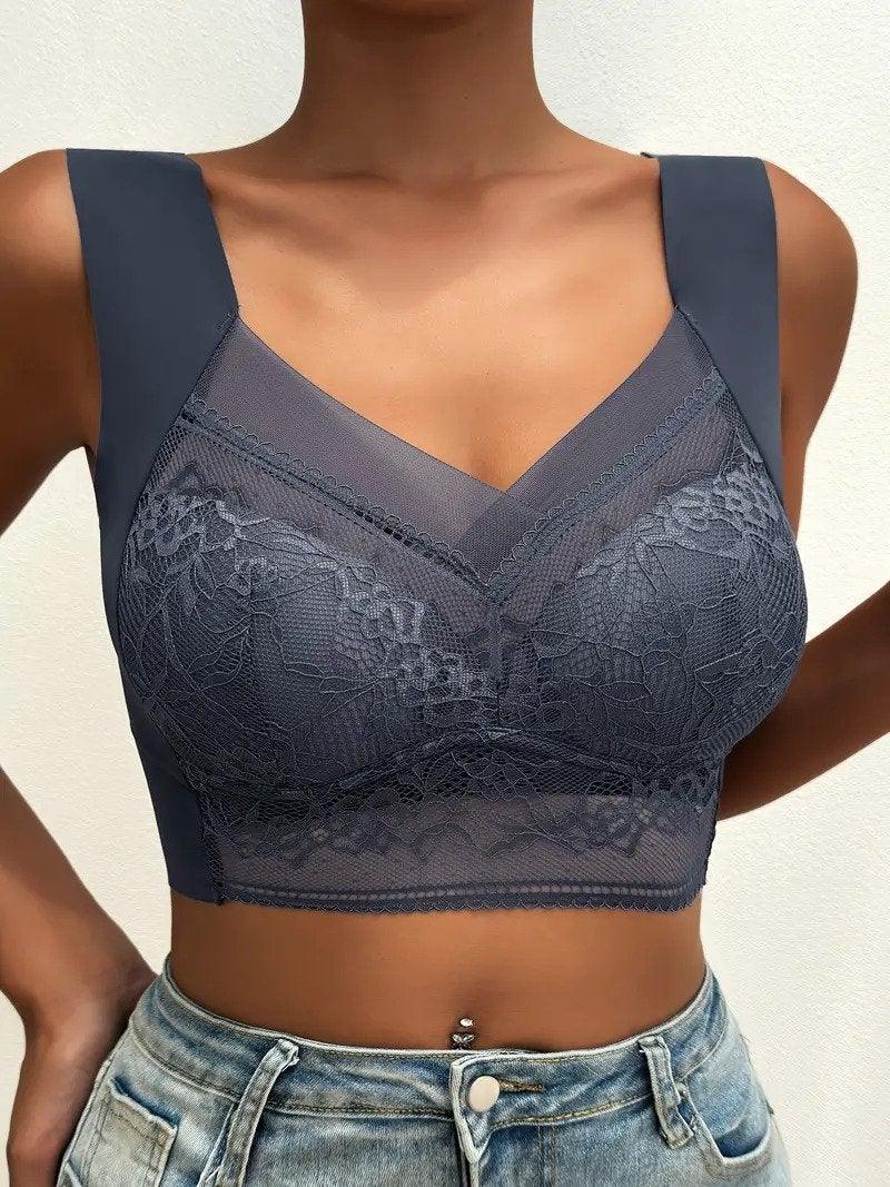 Soutien-gorge femme – Couvrant intégral – Sans armatures – Dentelle – Confort respirant