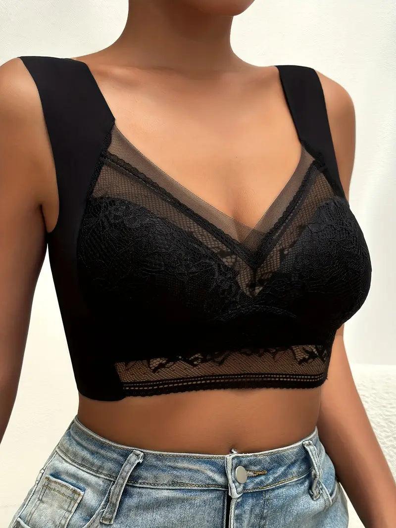 Soutien-gorge femme – Couvrant intégral – Sans armatures – Dentelle – Confort respirant