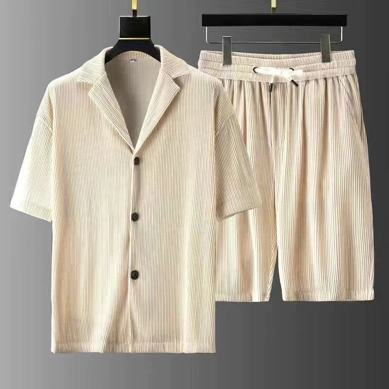 Ensemble Homme Polo et Short – Coupe Décontractée – Tissu Côtelé – Toucher Doux Respirant