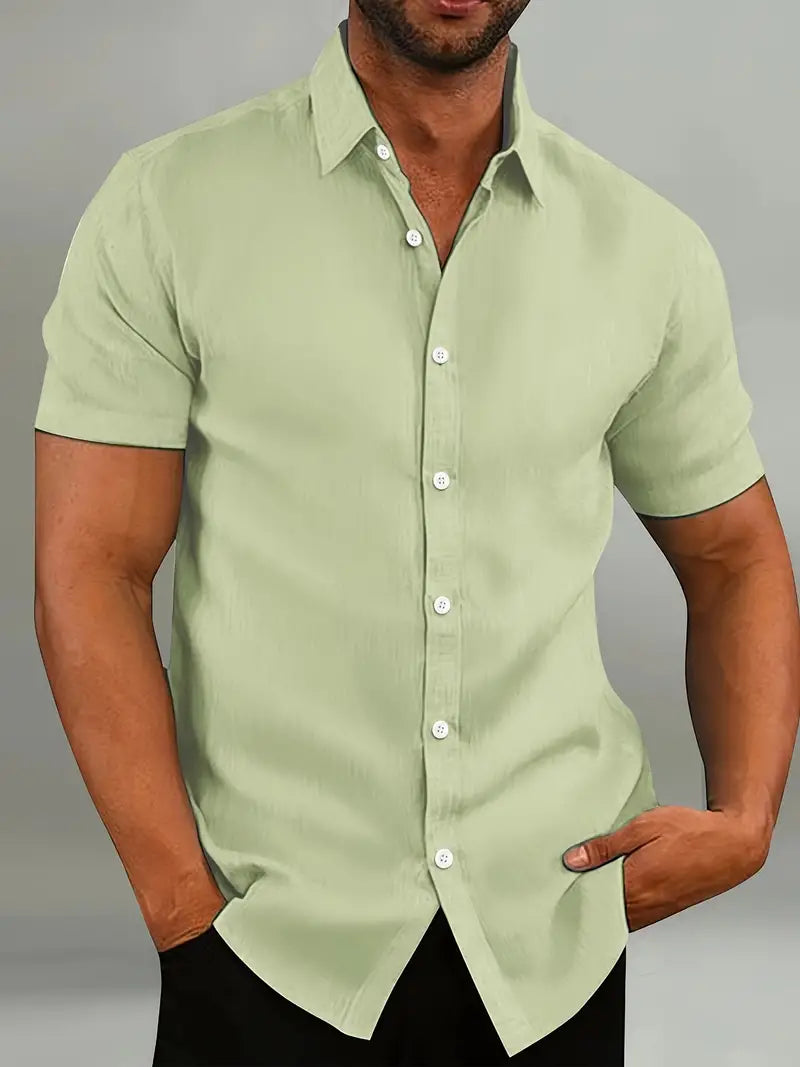 Chemise homme à manches courtes – Coupe ajustée – Col classique