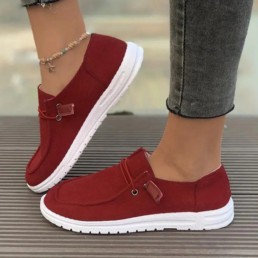 Chaussures slip-on femme – Tricot doux – Semelle plate – Coupe décontractée – Design nervuré