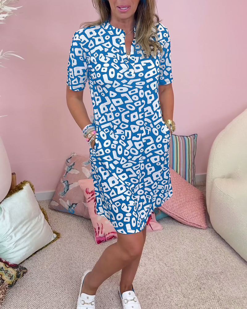 Robe de plage femme – Coupe ample – Fibres naturelles – Manches courtes – Poches – Col V