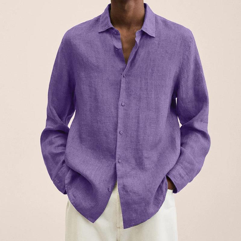 Chemise homme – Coupe décontractée – Fibres naturelles – Tissu respirant manches longues