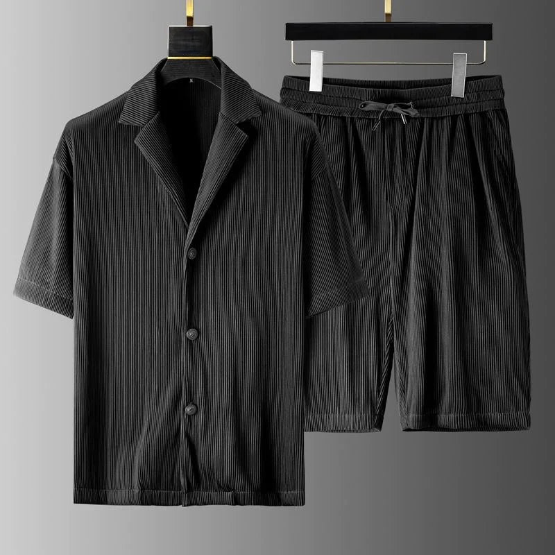 Ensemble Homme Polo et Short – Coupe Décontractée – Tissu Côtelé – Toucher Doux Respirant