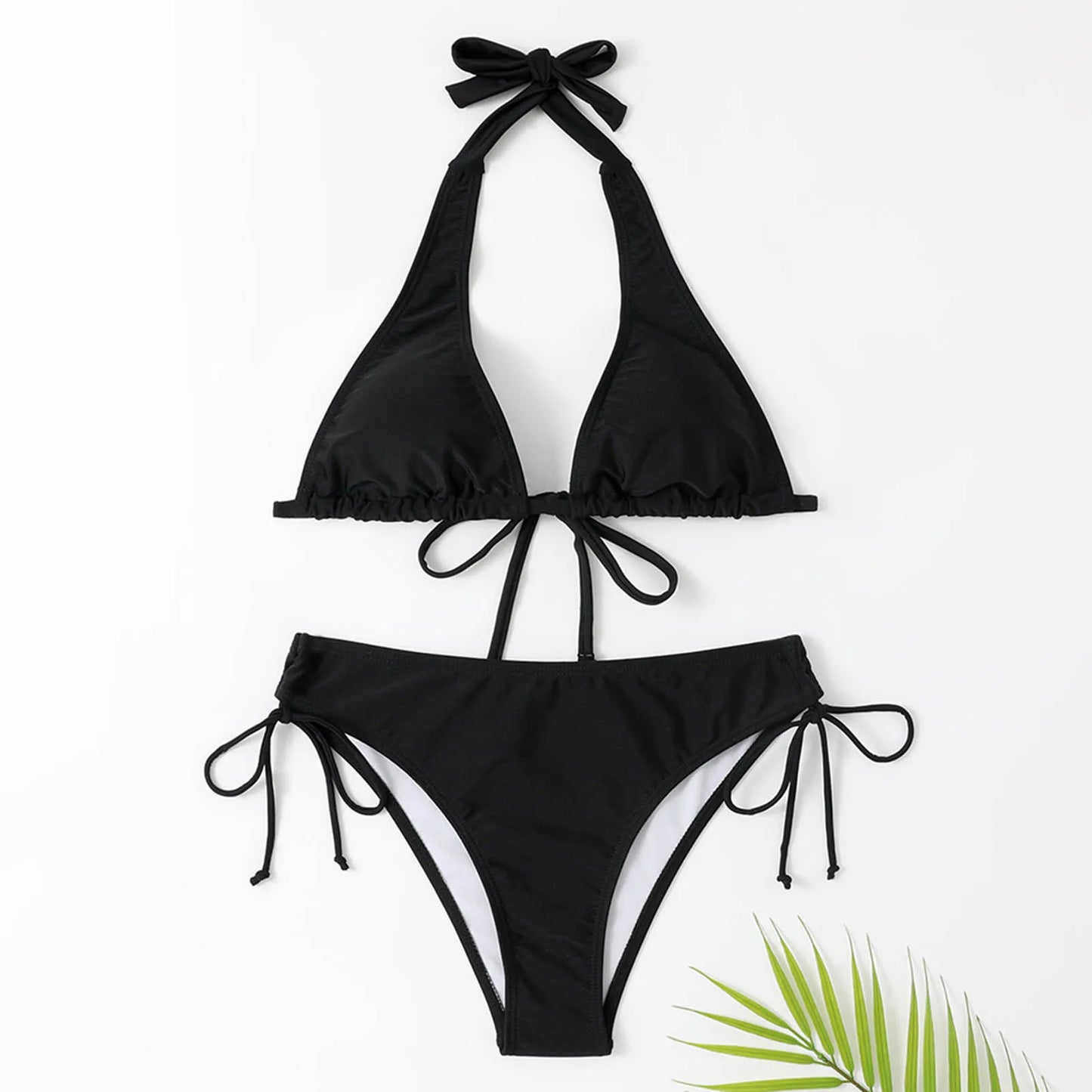 Bikini femme – Coupe triangle – Tissu stretch – Liens réglables