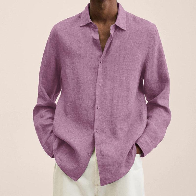Chemise homme – Coupe décontractée – Fibres naturelles – Tissu respirant manches longues