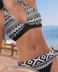 Bikini femme – Haut dos nu soutien – Bas taille basse – Tissu extensible respirant