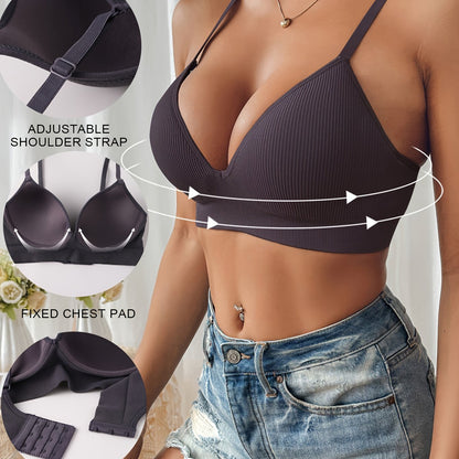 Soutien-gorge femme – Maintien push-up – Décolleté plongeant – Ajustable