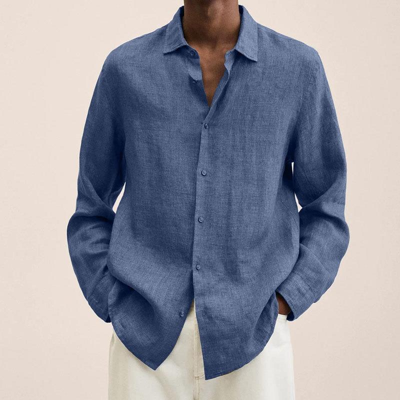 Chemise homme – Coupe décontractée – Fibres naturelles – Tissu respirant manches longues