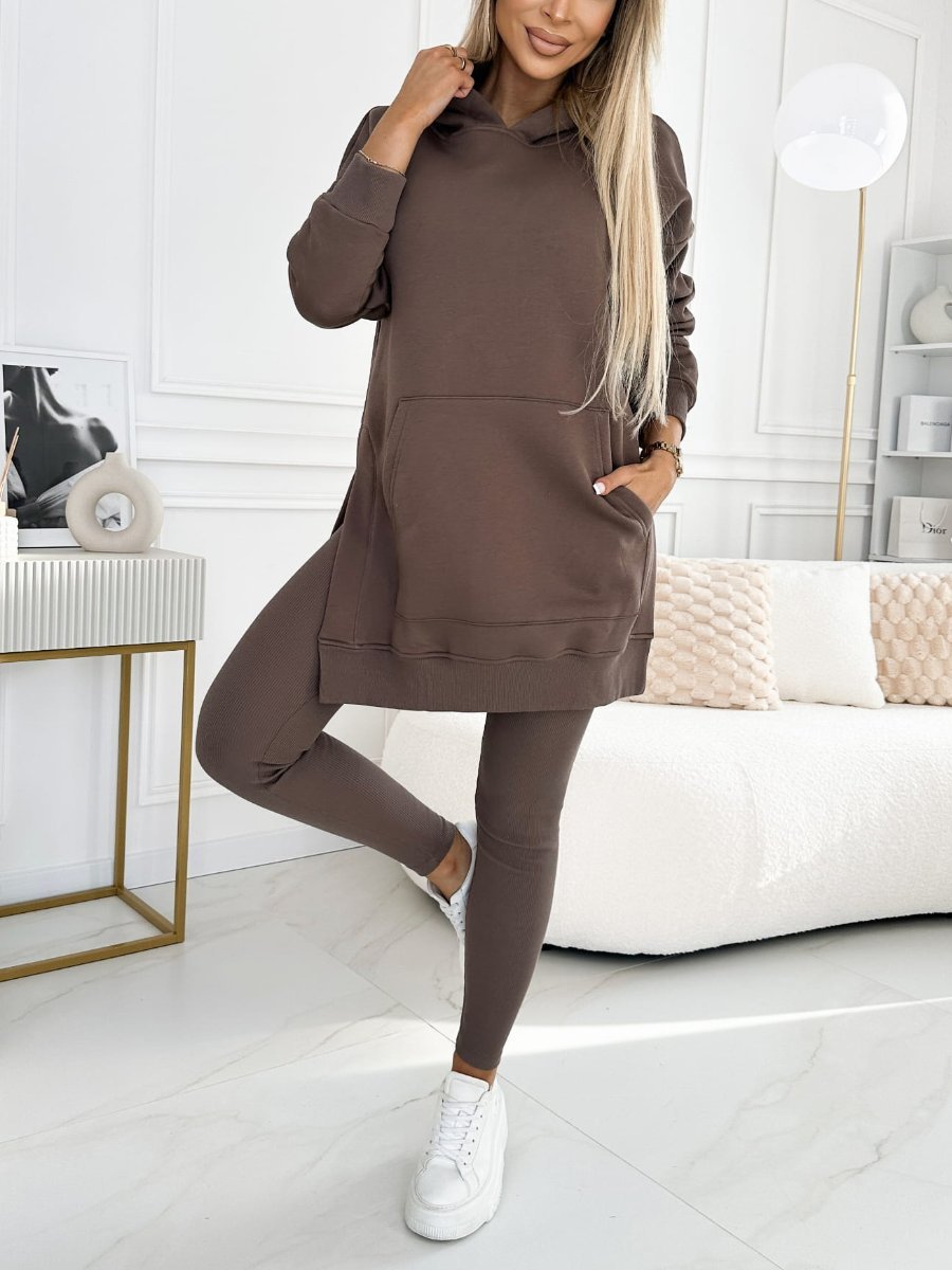 Sweat à capuche femme, coupe décontractée, en tricot doux, côtelé, grande