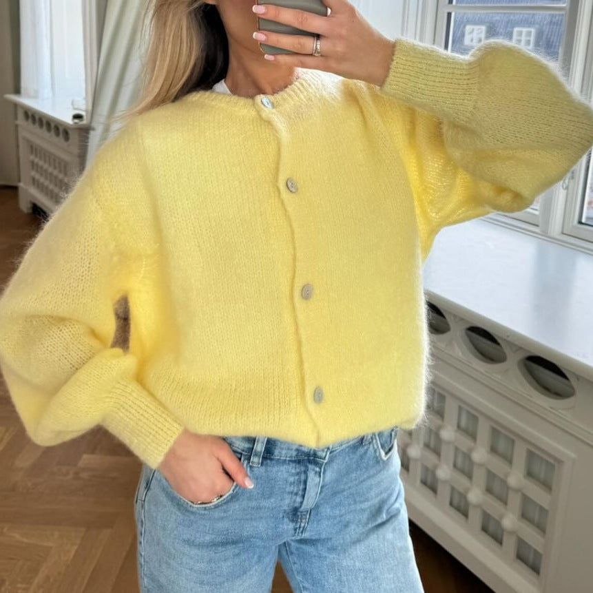 Femme Cardigan - Tricot Doux et Chaud - Coupe Casual - Manches Longues - Basique Polyvalent
