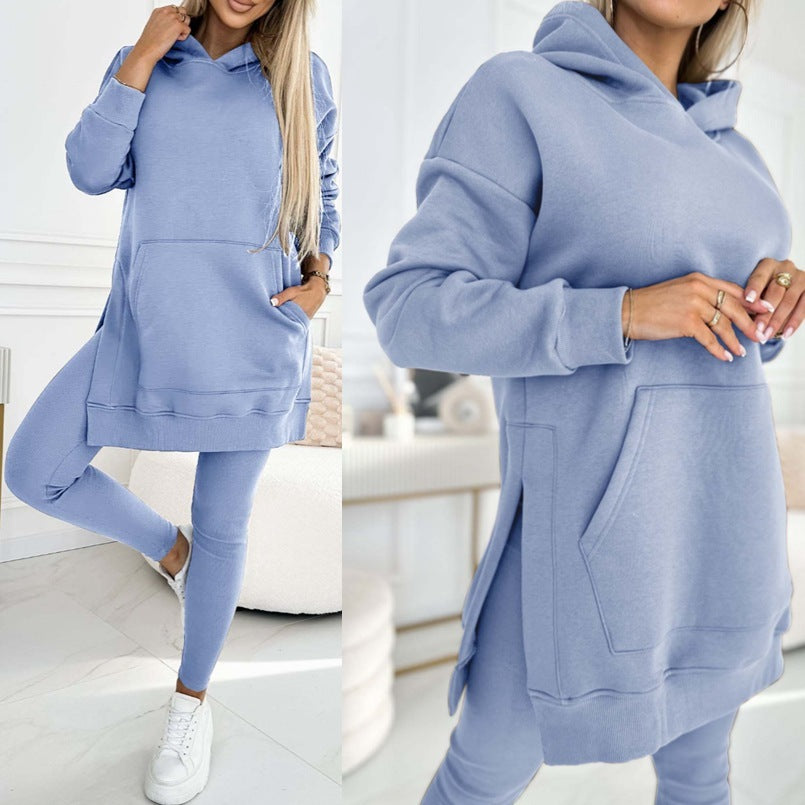 Sweat à capuche femme, coupe décontractée, en tricot doux, côtelé, grande