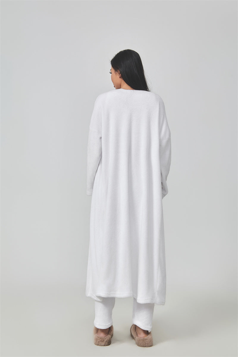 Femme Ensemble Lounge - Crop Top, Pantalon et Cardigan - Coupe Relax - Douillet - Polyvalent