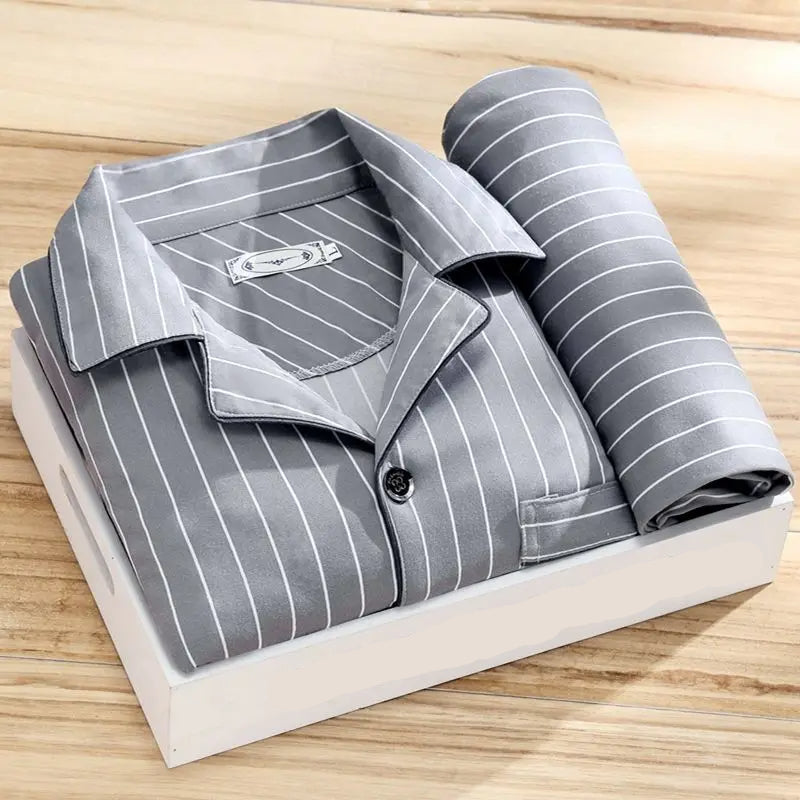 Pyjama homme – Coupe décontractée – Chemise boutonnée manches longues