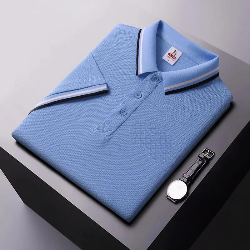 Men's polo – Classic fit – Elegant striped collar