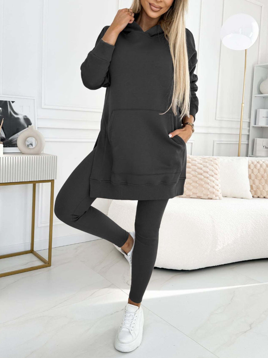 Sweat à capuche femme, coupe décontractée, en tricot doux, côtelé, grande