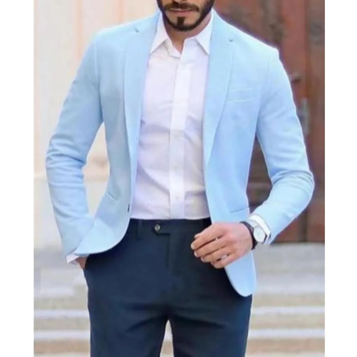 Blazer homme – Coupe slim – Simple boutonnage – Revers classique