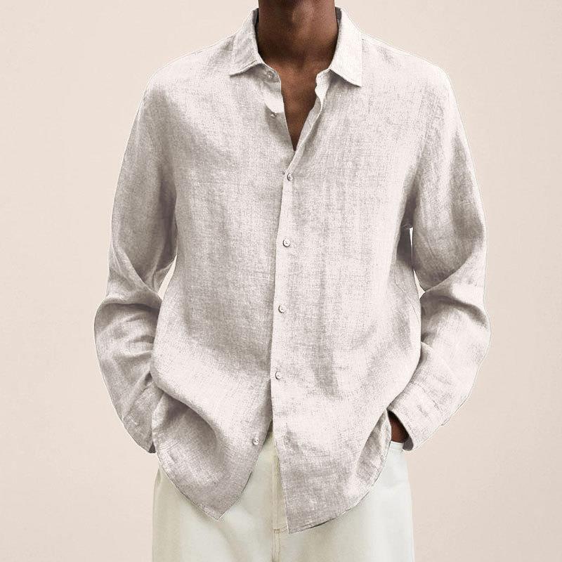 Chemise homme – Coupe décontractée – Fibres naturelles – Tissu respirant manches longues