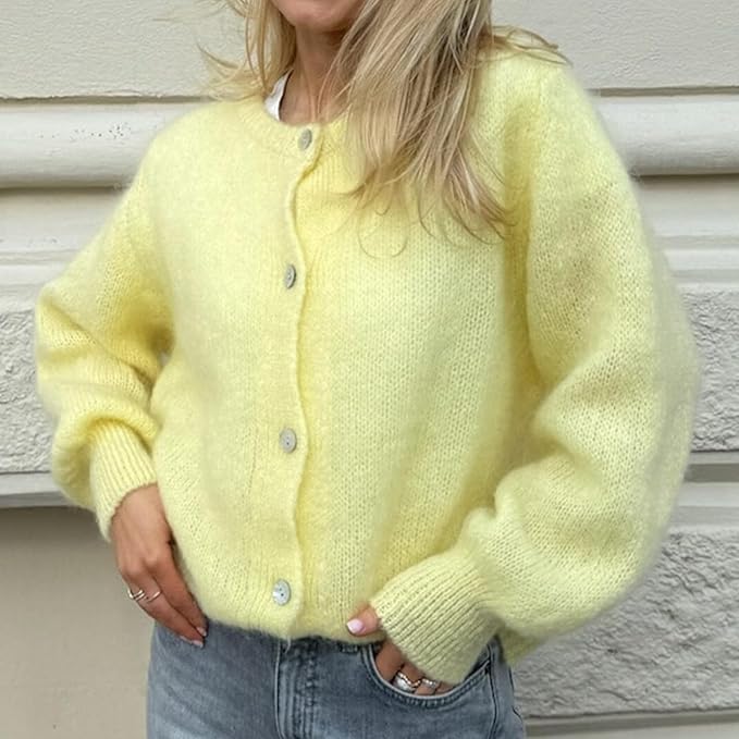 Femme Cardigan - Tricot Doux et Chaud - Coupe Casual - Manches Longues - Basique Polyvalent