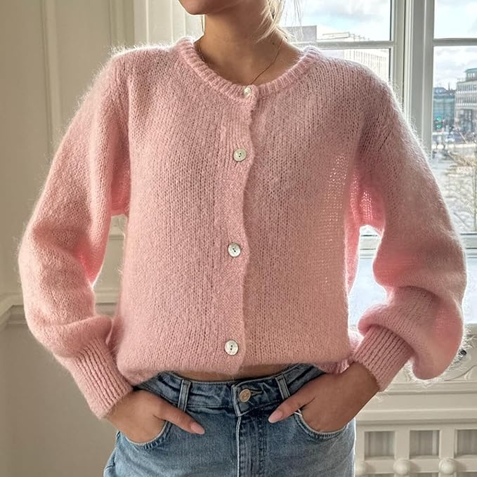 Femme Cardigan - Tricot Doux et Chaud - Coupe Casual - Manches Longues - Basique Polyvalent