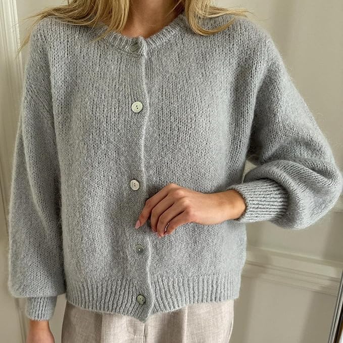 Femme Cardigan - Tricot Doux et Chaud - Coupe Casual - Manches Longues - Basique Polyvalent