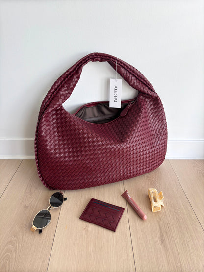 Sac cabas femme – Grand format structuré – Texture tressée – Style minimaliste