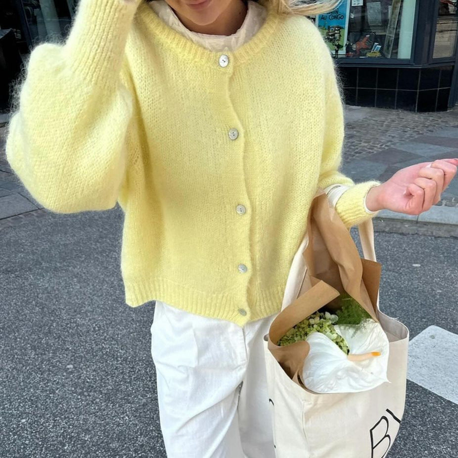 Femme Cardigan - Tricot Doux et Chaud - Coupe Casual - Manches Longues - Basique Polyvalent