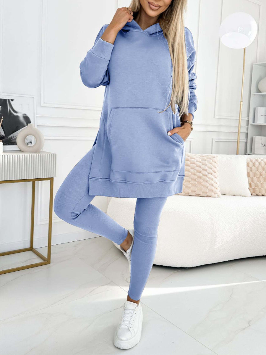 Sweat à capuche femme, coupe décontractée, en tricot doux, côtelé, grande