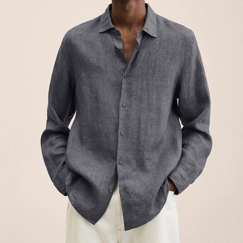 Chemise homme – Coupe décontractée – Fibres naturelles – Tissu respirant manches longues
