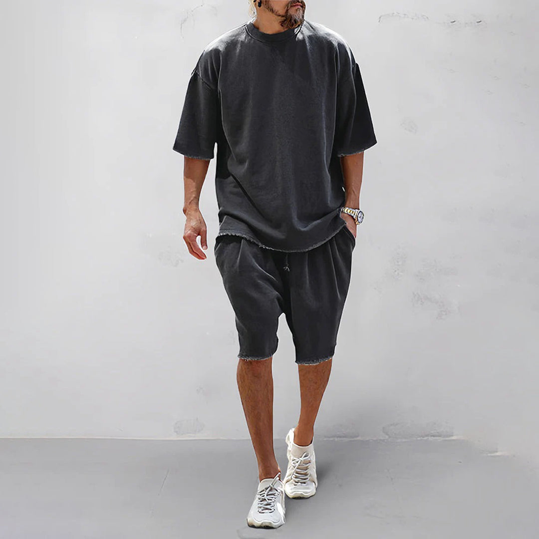Ensemble Homme Décontracté – T-shirt Oversize et Short – Coupe Ample