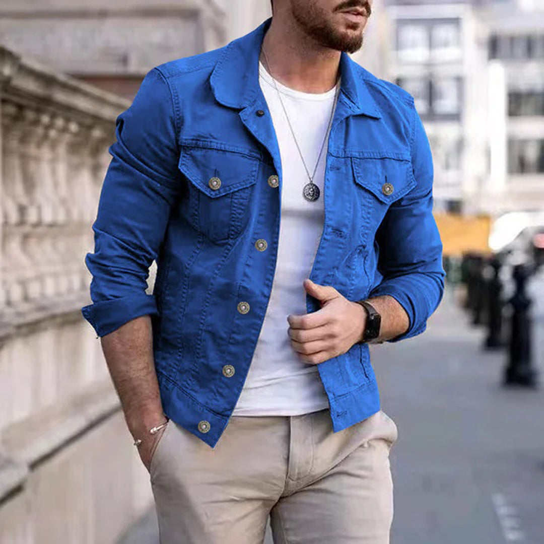 Veste homme – Coupe slim – Coton – Boutonnage métallique – Poches poitrine