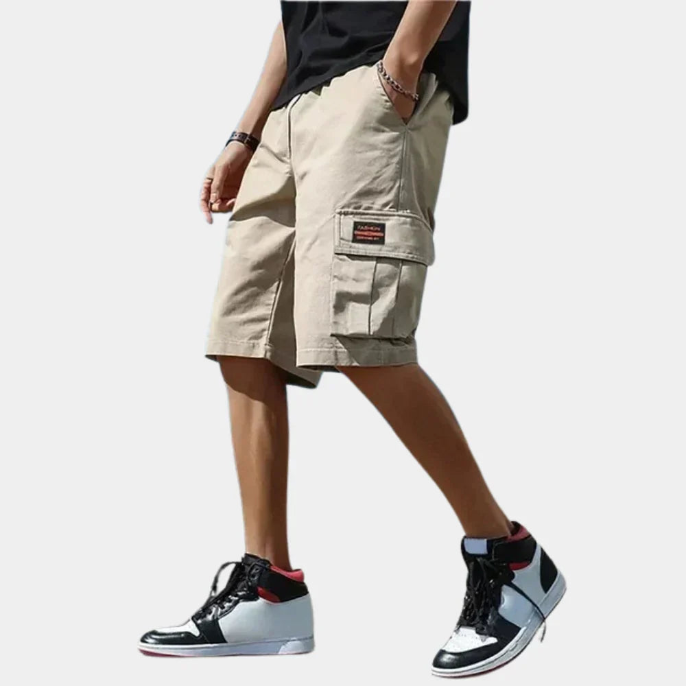 Short cargo homme – Coupe décontractée – Longueur genou – Multi-poches