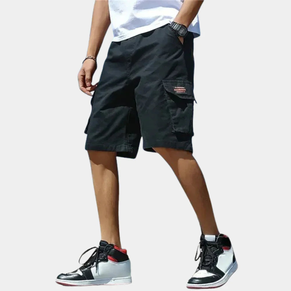 Short cargo homme – Coupe décontractée – Longueur genou – Multi-poches
