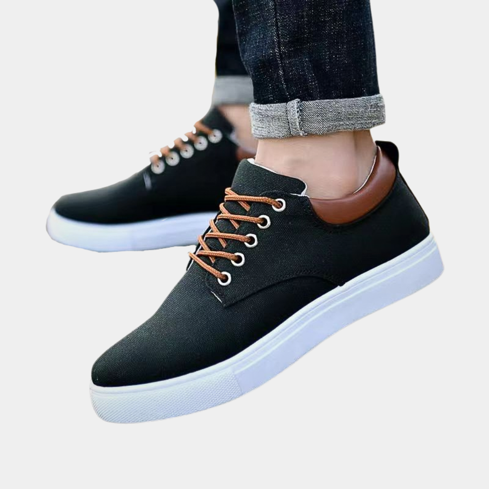 Chaussures basses homme – Slim fit – Similicuir – Semelle en caoutchouc blanc
