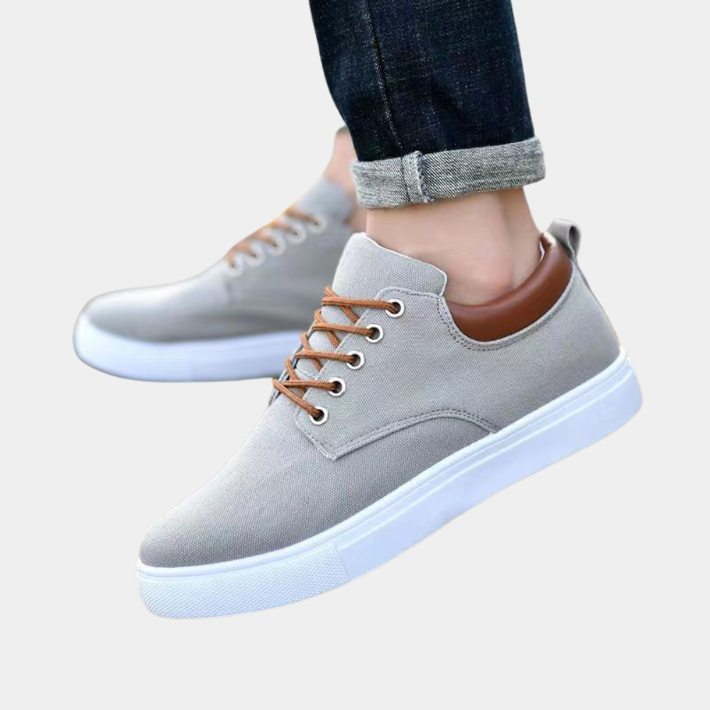 Chaussures basses homme – Slim fit – Similicuir – Semelle en caoutchouc blanc
