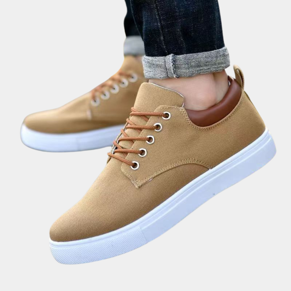 Chaussures basses homme – Slim fit – Similicuir – Semelle en caoutchouc blanc
