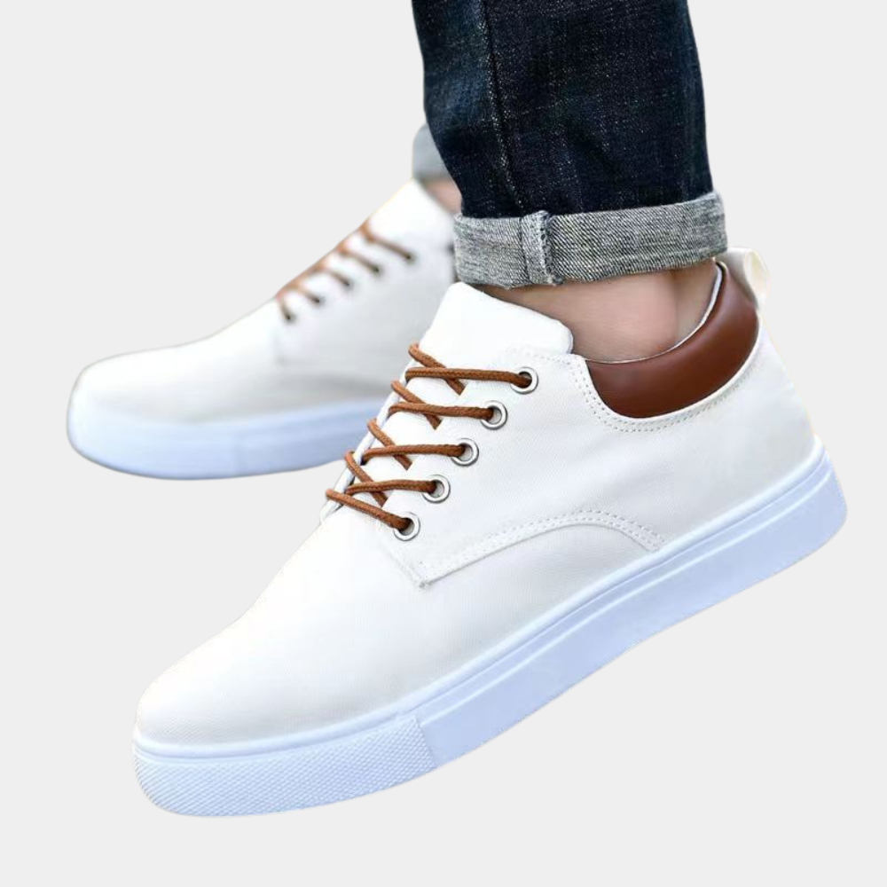 Chaussures basses homme – Slim fit – Similicuir – Semelle en caoutchouc blanc