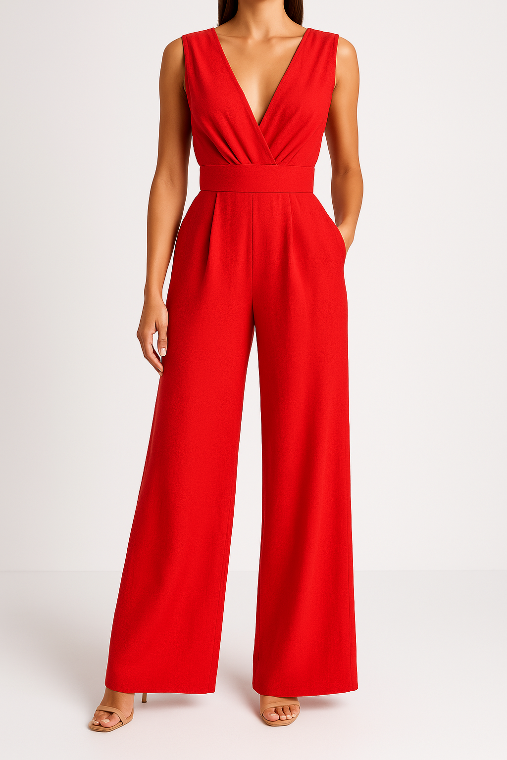 Combinaison Femme – Coupe Slim – Sans Manches – Jambes Larges