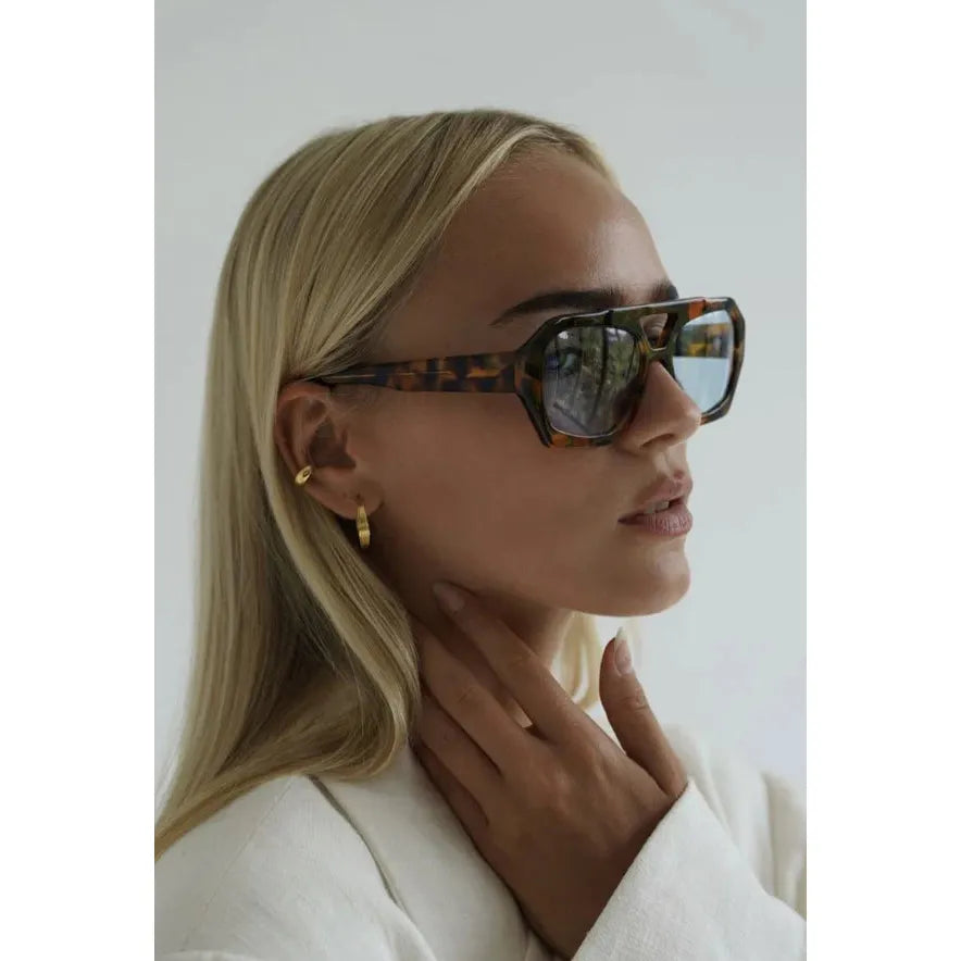 Lunettes de soleil femme – Monture géométrique – Verres teintés – Style rétro chic