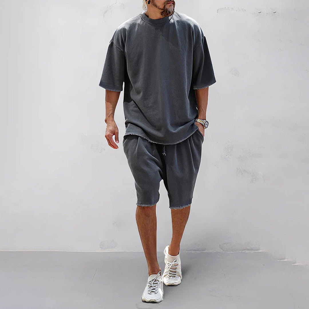 Ensemble Homme Décontracté – T-shirt Oversize et Short – Coupe Ample