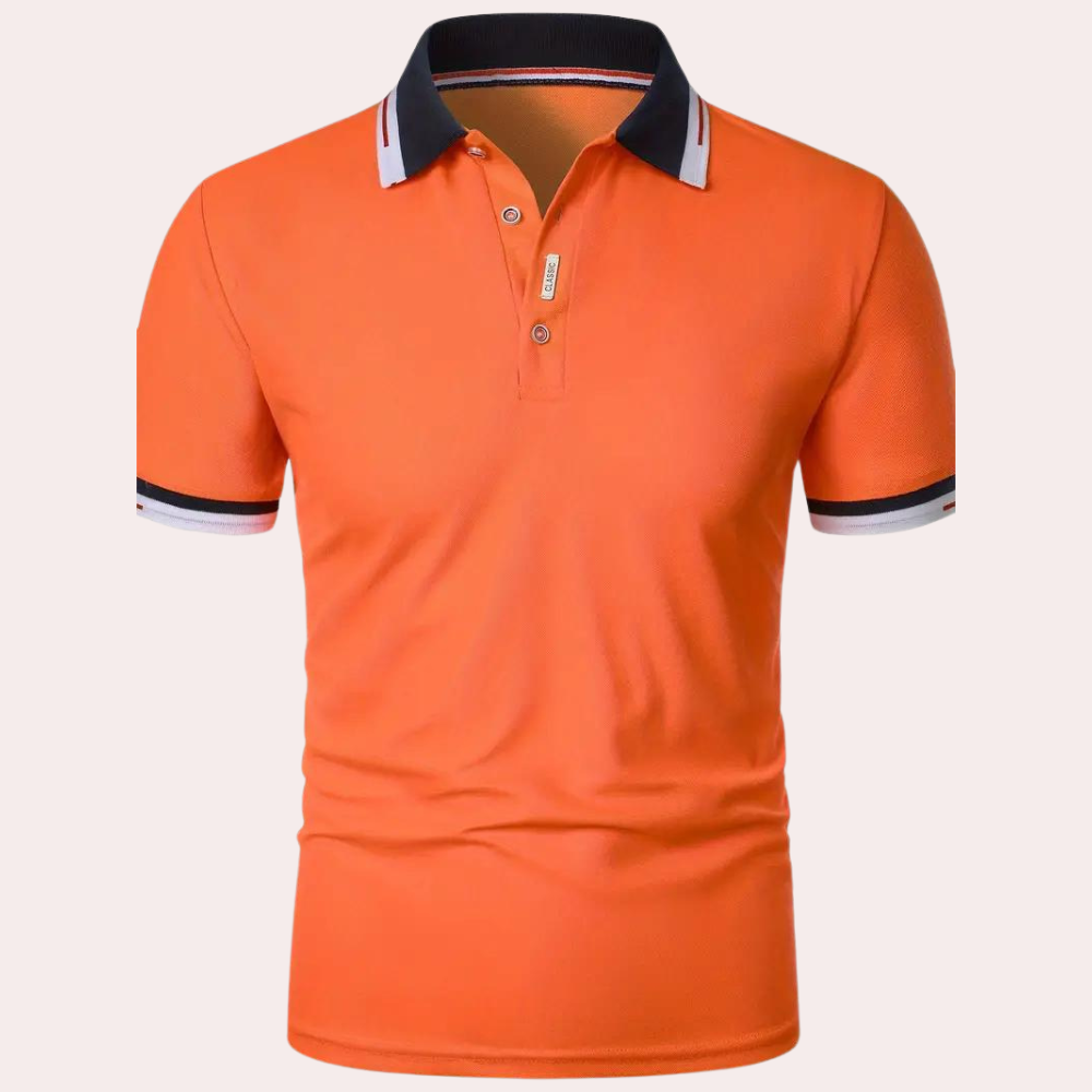 Polo homme – Coupe slim – Col contrasté – Style décontracté