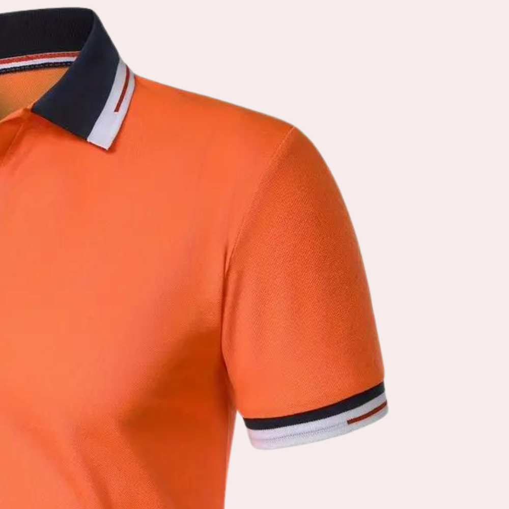 Polo homme – Coupe slim – Col contrasté – Style décontracté