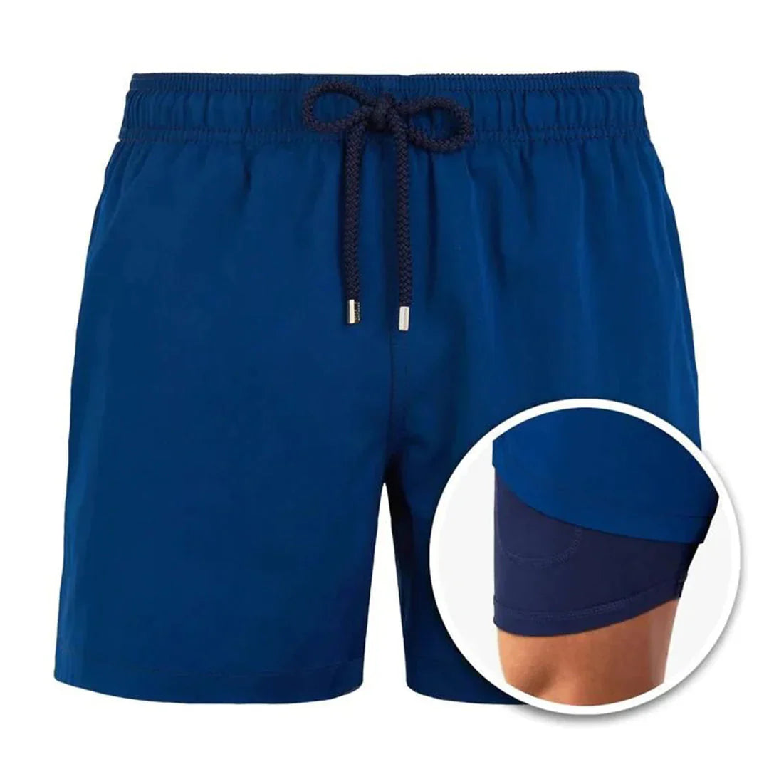 Short de bain homme – Coupe décontractée – Séchage rapide – Taille élastique avec cordon – Doublure intégrée