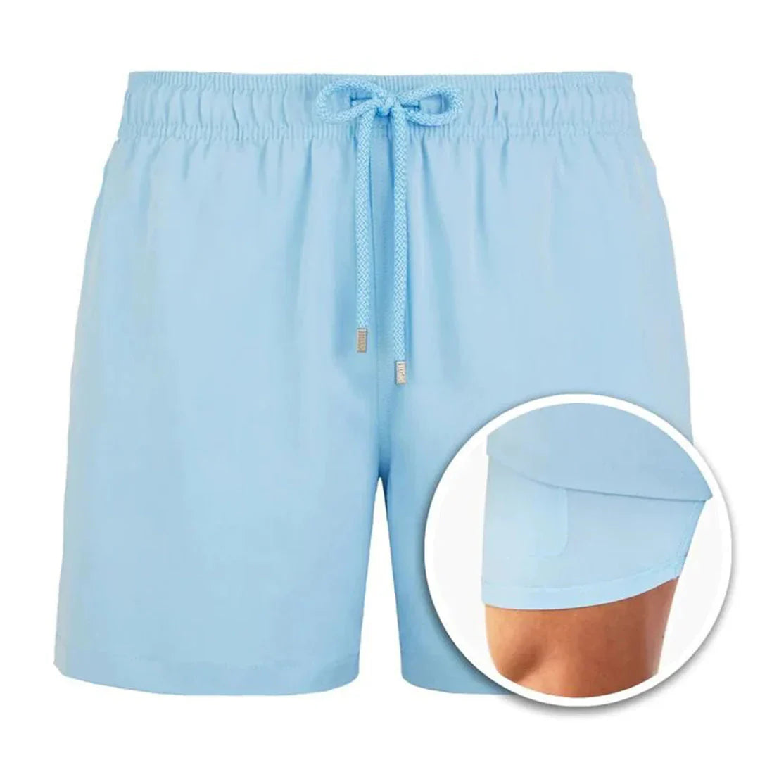 Short de bain homme – Coupe décontractée – Séchage rapide – Taille élastique avec cordon – Doublure intégrée