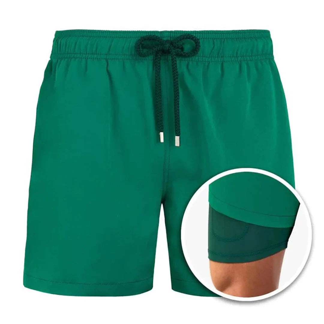 Short de bain homme – Coupe décontractée – Séchage rapide – Taille élastique avec cordon – Doublure intégrée