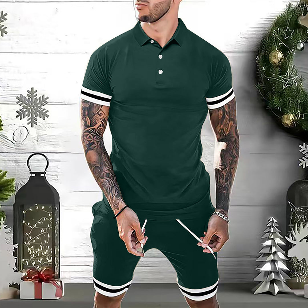 Ensemble polo et short homme – Coupe slim – Style sport décontracté