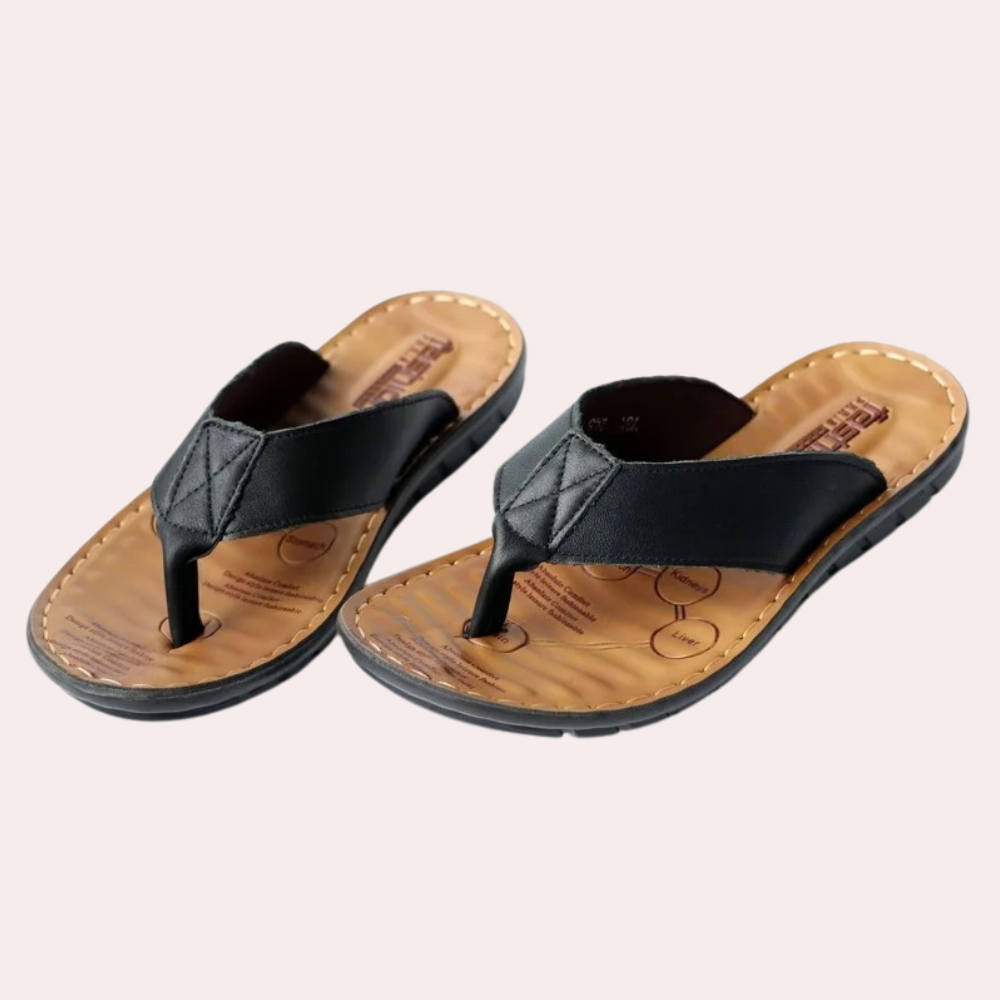 Chaussons homme – Bout ouvert – Enfilage facile – Semelle rembourrée confort